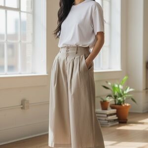 Banjara Beige Baggy Trouser Pants SZ M NWT